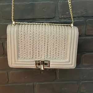 Beige braided crossbody purse (Lulus)